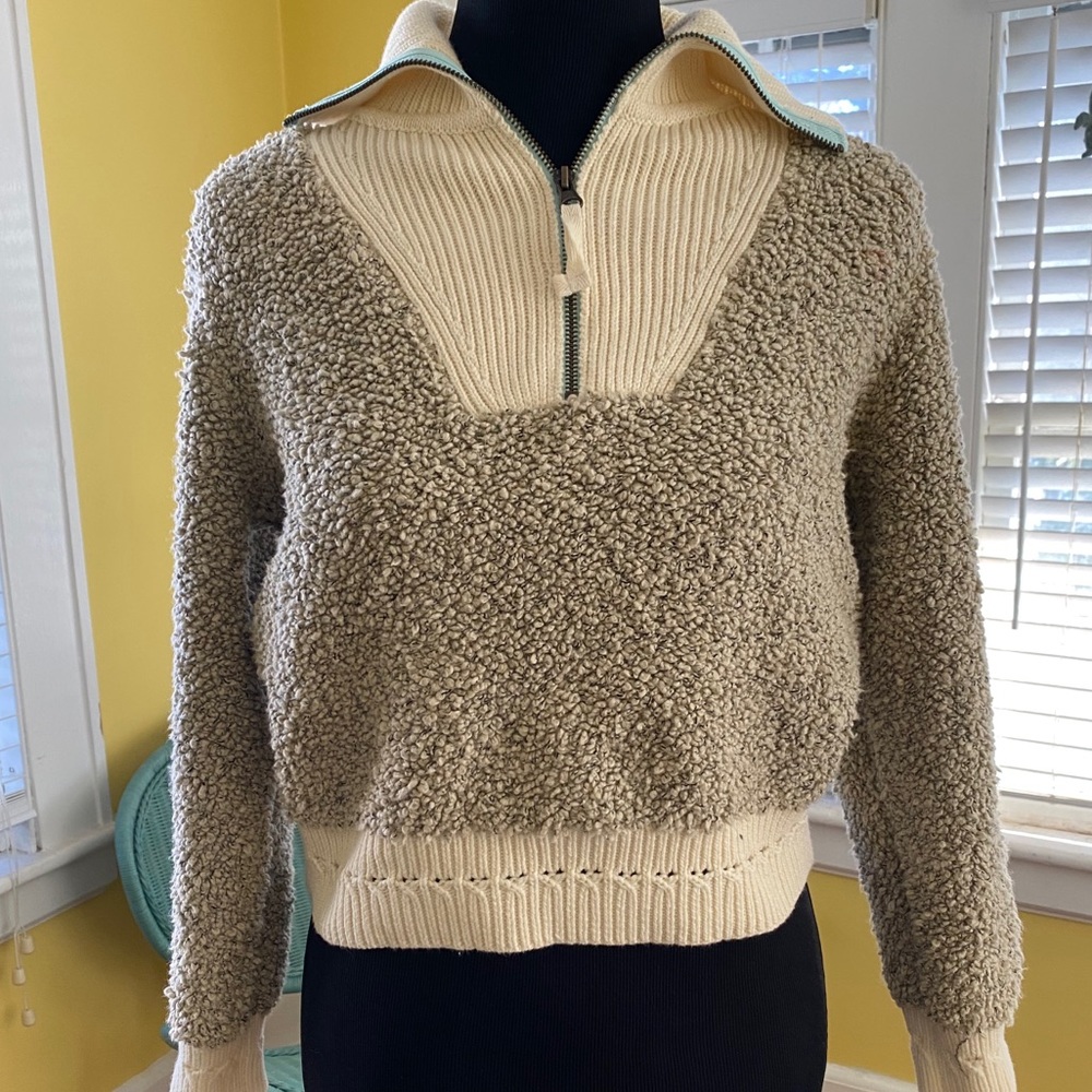 Anthropologie Moth petite half zip sweater